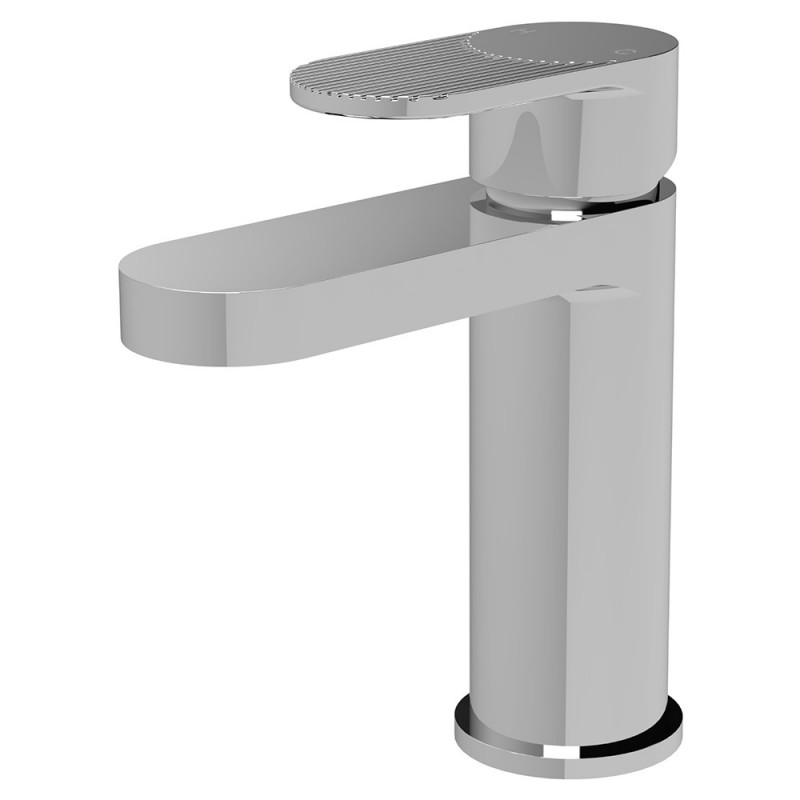 Cyprus Chrome Fluted Mono Basin Mixer with Push Button Waste