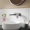 Cyprus Chrome Wall Mounted 2 Tap Hole Basin Mixer With Plate - Insitu