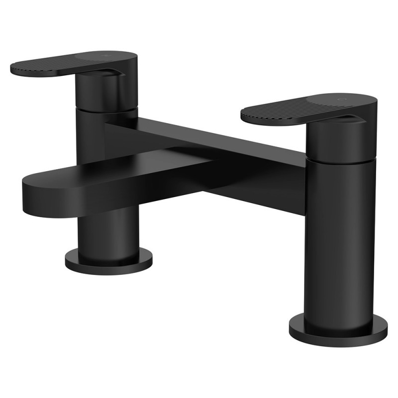 Cyprus Matt Black Deck Mounted Bath Filler