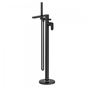 Cyprus Matt Black Freestanding Bath Shower Mixer with Kit