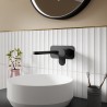 Cyprus Matt Black Wall Mounted 2 Tap Hole Basin Mixer With Plate - Insitu