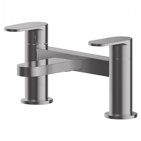 Binsey Brushed Pewter Deck Mounted Bath Filler