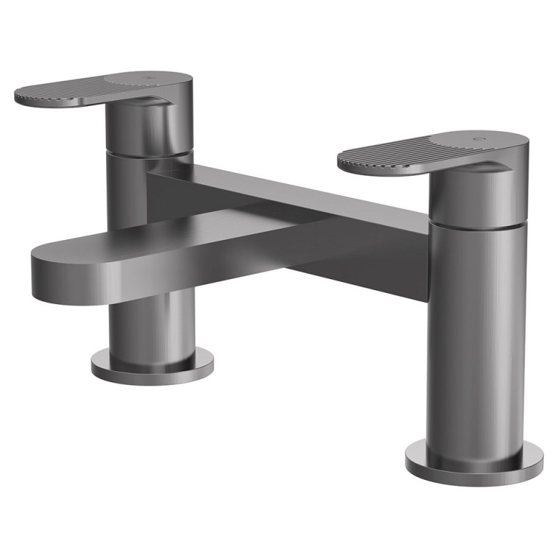 Cyprus Brushed Pewter Deck Mounted Bath Filler