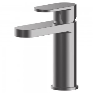 Binsey Brushed Pewter Mono Basin Mixer with Push Button Waste