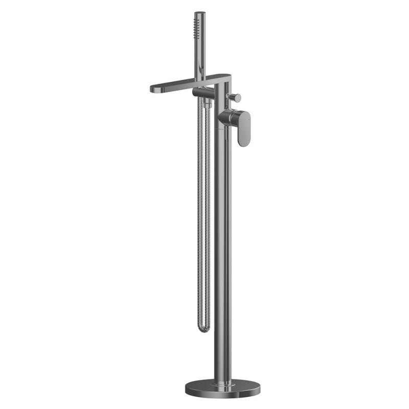 Binsey Brushed Pewter Freestanding Bath Shower Mixer with Kit