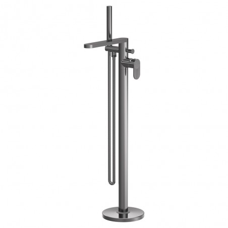 Cyprus Brushed Pewter Freestanding Bath Shower Mixer with Kit