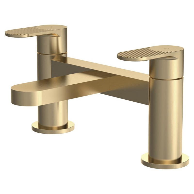 Cyprus Brushed Brass Deck Mounted Bath Filler