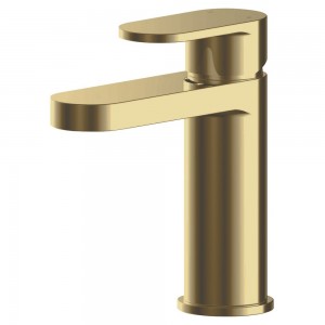 Binsey Brushed Brass Mono Basin Mixer with Push Button Waste