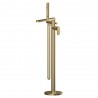 Binsey Brushed Brass Freestanding Bath Shower Mixer with Kit