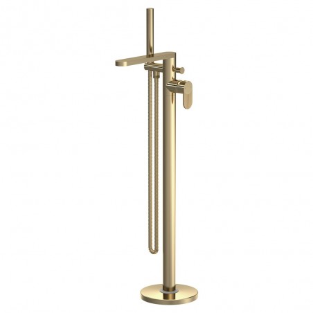 Cyprus Brushed Brass Freestanding Bath Shower Mixer with Kit