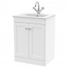 Classique 600mm Freestanding 2 Door Vanity with Basin - 1 Tap Hole - Satin White