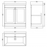 Classique 800mm Freestanding 2 Door Vanity with Basin - 1 Tap Hole - Satin White - Technical Drawing