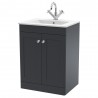 Classique 600mm Freestanding 2 Door Vanity with Basin - 1 Tap Hole - Soft Black