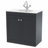 Classique 800mm Freestanding 2 Door Vanity with Basin - 1 Tap Hole - Soft Black