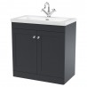 Classique 800mm Freestanding 2 Door Vanity with Basin - 1 Tap Hole - Soft Black