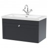 Classique 800mm Wall Hung 2 Door Vanity with Basin - 1 Tap Hole - Soft Black