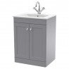 Classique 600mm Freestanding 2 Door Vanity with Basin - 1 Tap Hole - Satin Grey