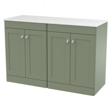 Classique 1200mm Freestanding 4 Door Vanity with Marble Top - Satin Green