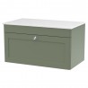 Classique 800mm Wall Hung 2 Door Vanity with Marble Top - Satin Green