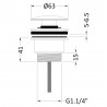 Brushed Bronze Universal Push Button Basin Waste - Technical Drawing