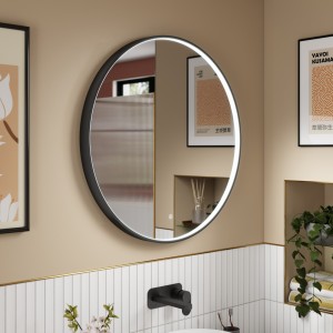 Mensa Inset Frame LED Mirror - 800mm - Black