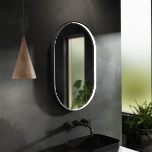 Columba Inset Frame LED Mirror - 800 x 500mm - Black