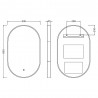 Columba Black Frame LED Mirror - 800 x 500mm - Technical Drawing