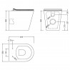 Freya Round Rimless BTW Pan & Soft Close Seat - Technical Drawing