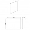 700mm Square Shower Bath End Panel Waterproof - Gloss White - Technical Drawing