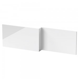 1700mm Square Shower Bath Side Panel Waterproof - Gloss White