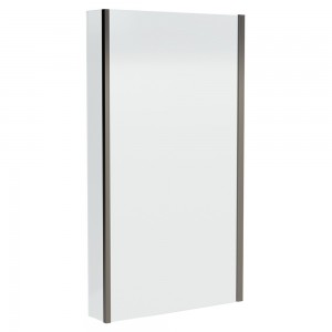 Brushed Pewter L-Shaped Bath Screen & Fixed Return 815mm(w) x 1400mm(h) - 6mm Glass