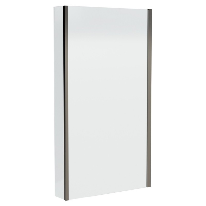 Brushed Pewter L-Shaped Bath Screen & Fixed Return 815mm(w) x 1400mm(h) - 6mm Glass