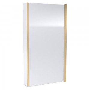 Brushed Brass L-Shaped Bath Screen & Fixed Return 815mm(w) x 1400mm(h) - 6mm Glass