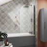 Brushed Pewter Round Top Bath Screen 790mm(w) x 1430mm(h) - 6mm Glass - Insitu