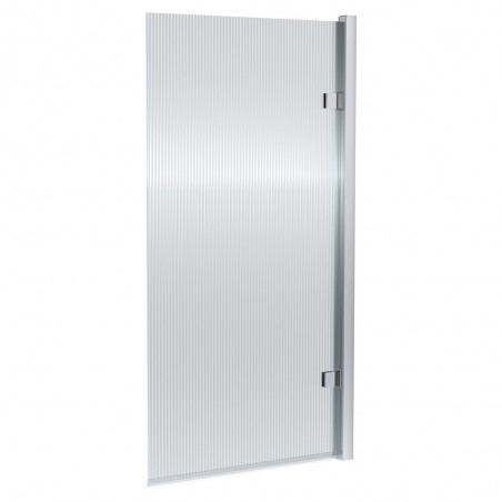 Chrome Fluted Bath Screen 830mm(w) x 1520mm(h) - 8mm Glass