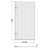 Chrome Fluted Bath Screen 830mm(w) x 1520mm(h) - 8mm Glass - Technical Drawing