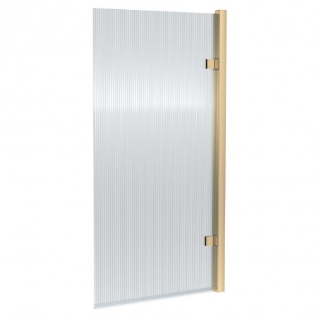 Brushed Brass Fluted Bath Screen 830mm(w) x 1520mm(h) - 8mm Glass