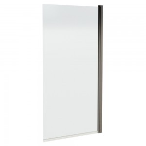 Brushed Pewter Square Bath Screen 790mm(w) x 1430mm(h) - 6mm Glass