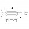 Brushed Bronze Oval Overflow Cover - Technical Drawing