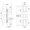 Windon Triple Thermostatic Valve - Brushed Brass - Technical Drawing