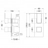 Windon Twin Thermostatic Valve - Brushed Brass - Technical Drawing