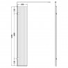 300mm (w) x 1850mm (h) Fluted Return Swing Screen - Brushed Pewter - Technical Drawing