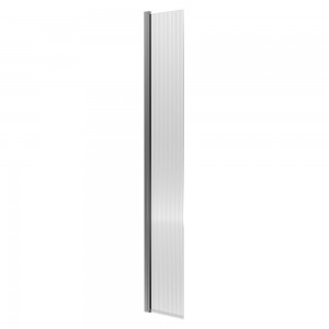 300mm (w) x 1850mm (h) Fluted Hinged Return  Screen - Brushed Pewter