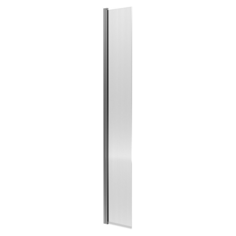 300mm (w) x 1850mm (h) Fluted Hinged Return  Screen - Brushed Pewter