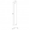 215mm (w) x 1850mm (h) Return Screen - Brushed Pewter - Technical Drawing