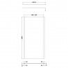 900mm (w) x 1850mm (h) Wetroom Screen with Outer Frame - Brushed Pewter - Technical Drawing