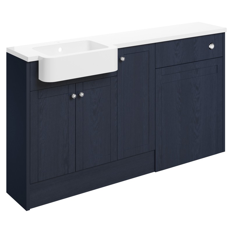 Kobe 1542mm (W) x 900mm (H) x 421mm (D) Basin WC & 1 Door Unit Pack - Indigo Ash