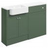 Kobe 1242mm (W) x 900mm (H) x 421mm (D) Basin & WC Unit Pack - Matt Sage Green