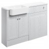 Kobe 1242mm (W) x 900mm (H) x 421mm (D) Basin & WC Unit Pack - Satin White Ash