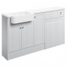 Kobe 1542mm (W) x 900mm (H) x 421mm (D) Basin WC & 1 Door Unit Pack - Satin White Ash